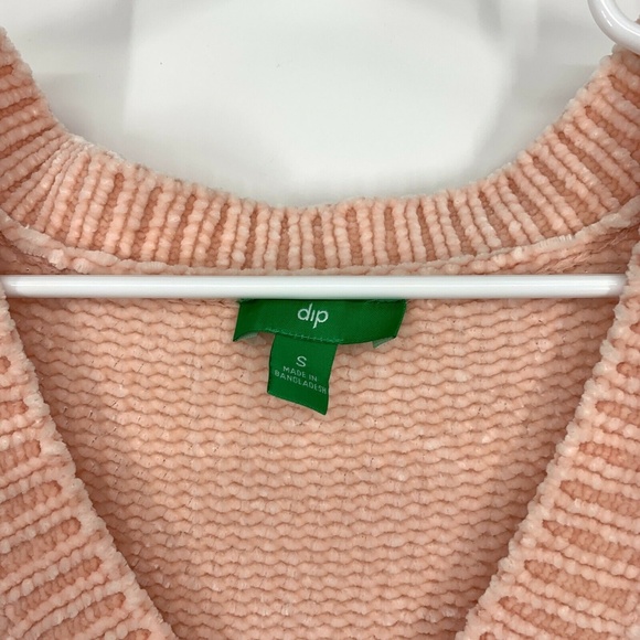 Dip Sweater Womens Size Small Pink V Neck Soft Chenille Pullover Long Sleeve - Picture 3 of 9